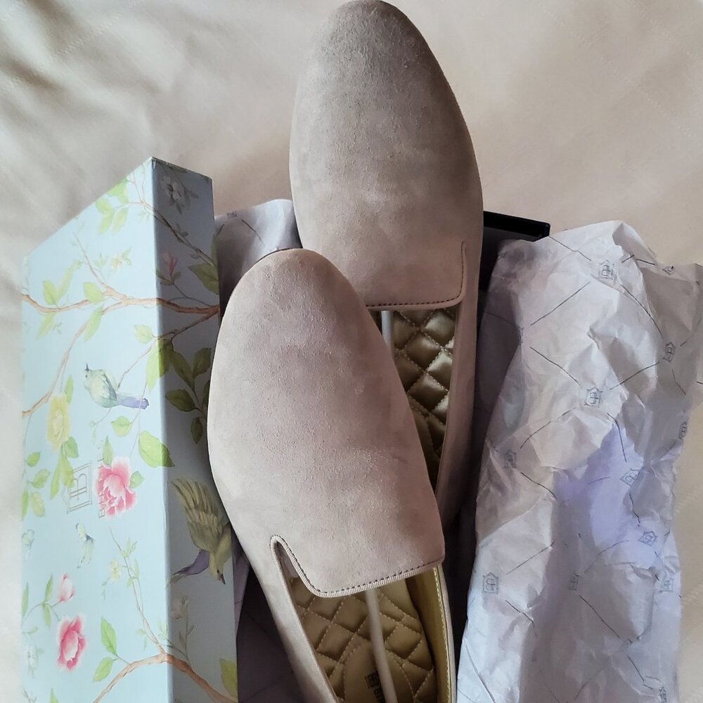 BIRDIES Starling Suede Flat in "Slate" - Size 10